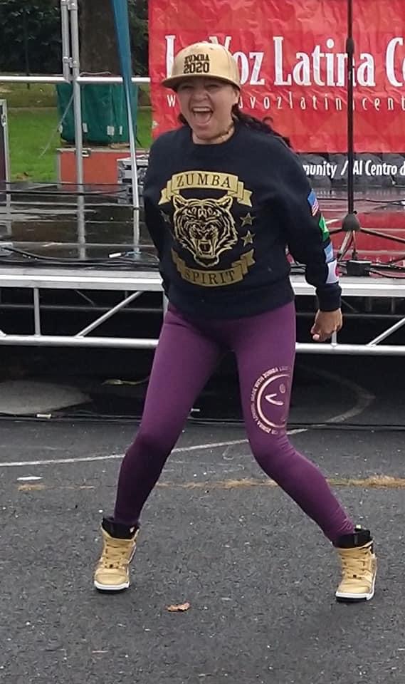 Zumba performance at a Latin community festival