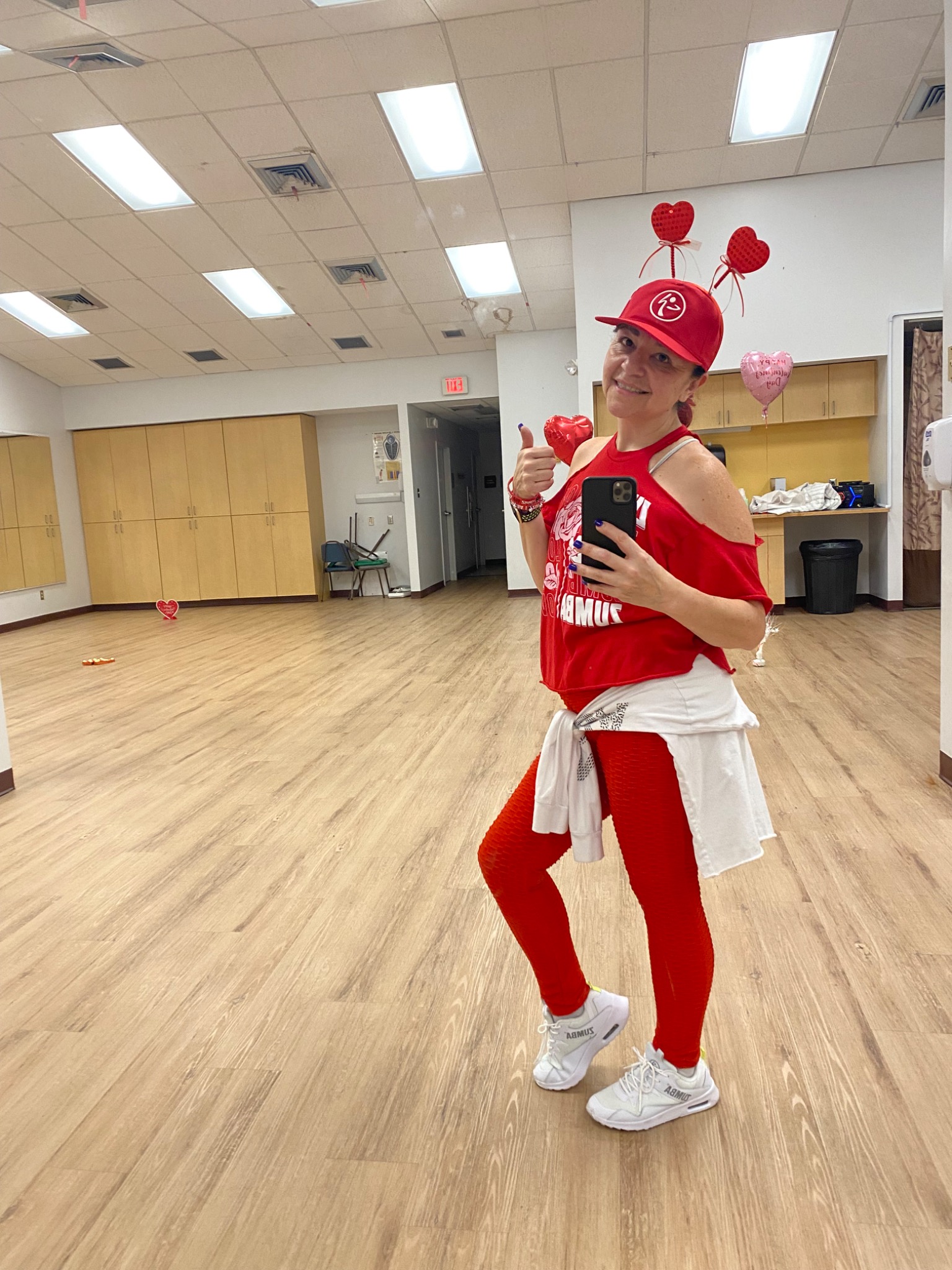 Valentine themed Zumba class