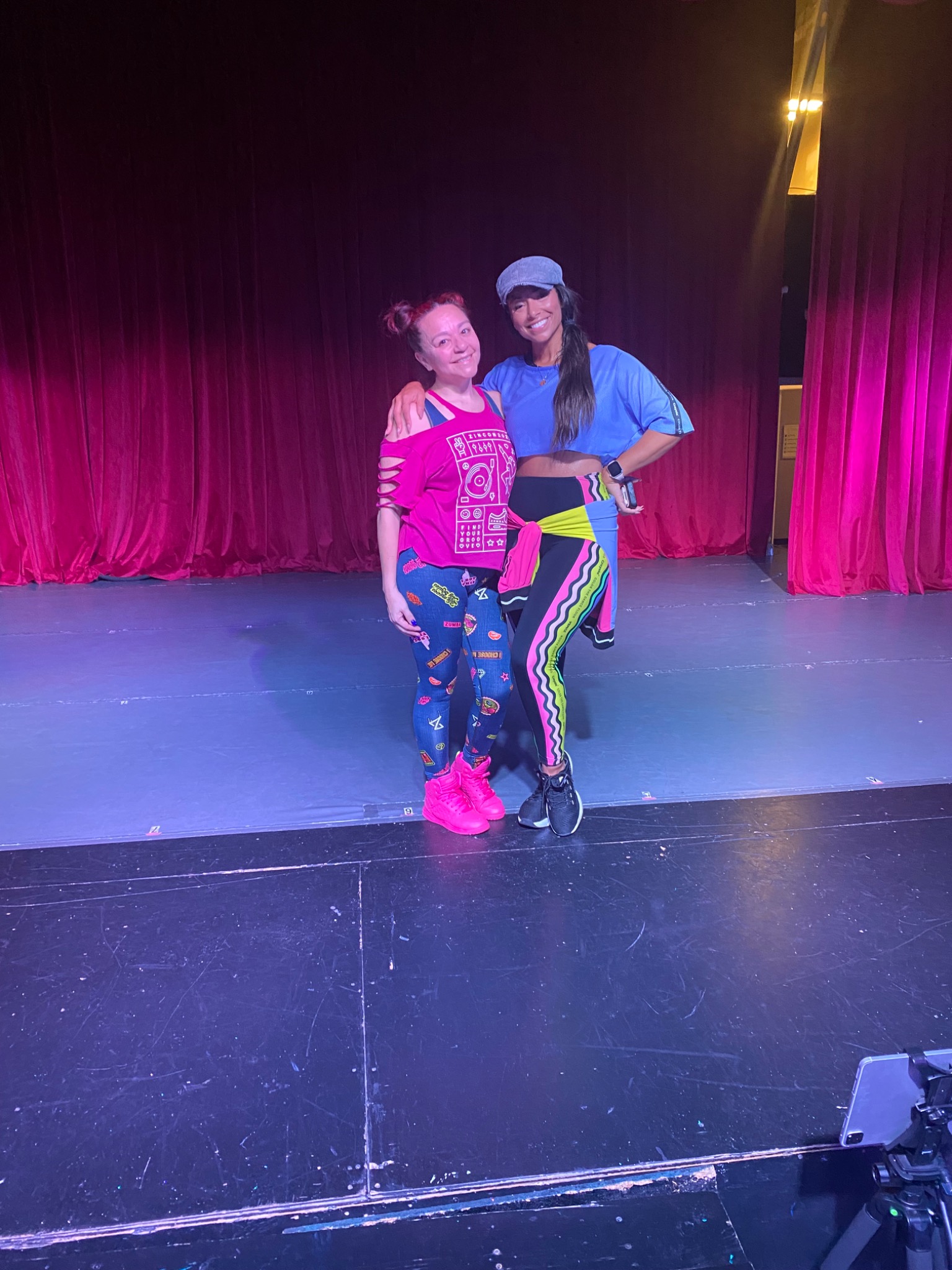 Zumba friends after a performance